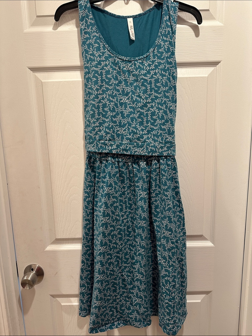 Latched Mama Teal Floral Nursing Midi Dress 1X